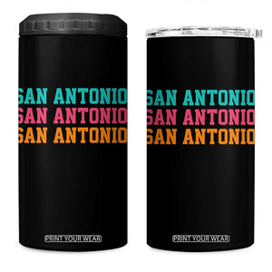 San Antonio Texas Pride Sports Fan Style 4 in 1 Can Cooler Tumbler TX Game Day San Antonio Texas Pride Sports Fan