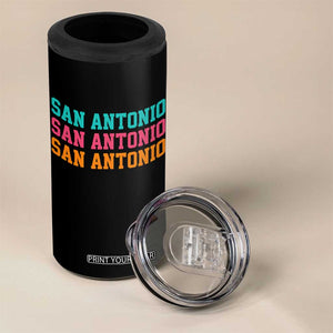 San Antonio Texas Pride Sports Fan Style 4 in 1 Can Cooler Tumbler TX Game Day San Antonio Texas Pride Sports Fan