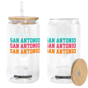 San Antonio Texas Pride Sports Fan Style Glass Can TX Game Day San Antonio Texas Pride Sports Fan