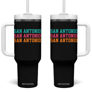 San Antonio Texas Pride Sports Fan Style Tumbler With Handle TX Game Day San Antonio Texas Pride Sports Fan
