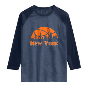 New York Skyline NY State Pride Raglan Shirt Game Day Sports Fan