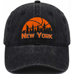 New York Skyline NY State Pride Washed Cotton Baseball Cap Game Day Sports Fan