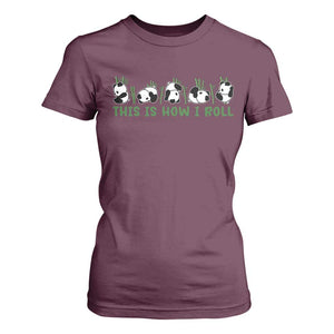 This Is How I Roll T Shirt For Women Cute Bear Panda Lover TS14 Maroon Print Your Wear