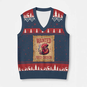 Funny Weed Lover Cannabis 420 V-Neck Knit Sweater Vest Fried Chicken TS14 Navy Red Print Your Wear