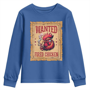 Funny Weed Lover Cannabis 420 Youth Sweatshirt Fried Chicken TS14 Royal Blue Print Your Wear
