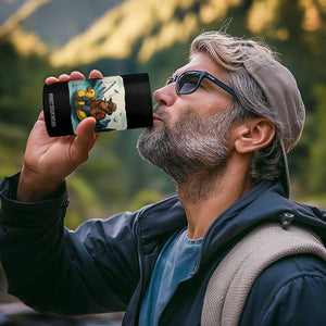 Funny Bigfoot Fishing 4 in 1 Can Cooler Tumbler Sasquatch Sitting Rubber Duckie Cruise TS14 Print Your Wear