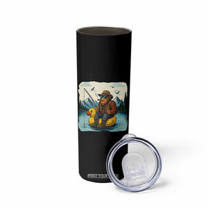 Funny Bigfoot Fishing Skinny Tumbler Sasquatch Sitting Rubber Duckie Cruise TS14 Print Your Wear