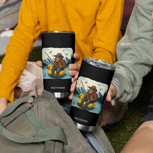 Funny Bigfoot Fishing Tumbler Cup Sasquatch Sitting Rubber Duckie Cruise TS14 Print Your Wear
