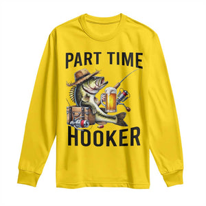 Part Time Hooker Long Sleeve Shirt Funny Bass Fishing Beer Joke TS14 Daisy Print Your Wear