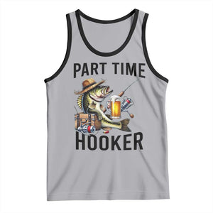 Part Time Hooker Tank Top Funny Bass Fishing Beer Joke TS14 Athletic Heather Black Print Your Wear