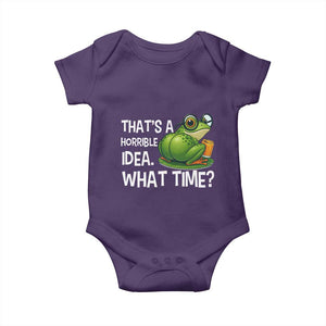 Thats A Horrible Idea What Time Baby Onesie Funny Frog Joke Meme TS14 Purple Print Your Wear