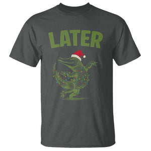 Funny Gator Sarcastic Christmas T Shirt Later Alligator TS14 Dark Heather Print Your Wear