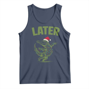 Funny Gator Sarcastic Christmas Tank Top Later Alligator TS14 Navy Print Your Wear