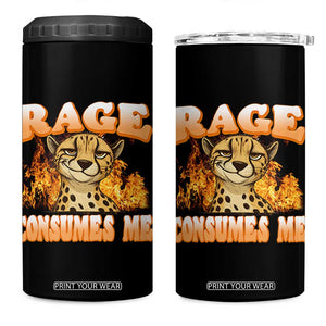 Cool Cheetah 4 in 1 Can Cooler Tumbler Funny Range Consumes Me Sarcastic Wild Animal TS14 One Size: 16 oz Black Print Your Wear