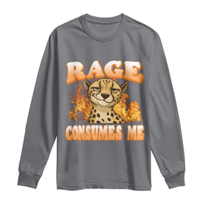 Cool Cheetah Long Sleeve Shirt Funny Range Consumes Me Sarcastic Wild Animal TS14 Charcoal Print Your Wear