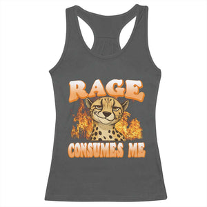 Cool Cheetah Racerback Tank Top Funny Range Consumes Me Sarcastic Wild Animal TS14 Dark Heather Print Your Wear