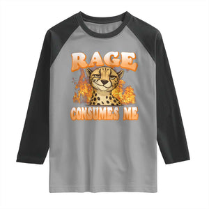 Cool Cheetah Raglan Shirt Funny Range Consumes Me Sarcastic Wild Animal TS14 Sport Gray Black Print Your Wear