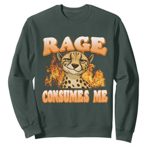 Cool Cheetah Sweatshirt Funny Range Consumes Me Sarcastic Wild Animal TS14 Dark Forest Green Print Your Wear