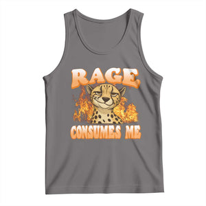 Cool Cheetah Tank Top Funny Range Consumes Me Sarcastic Wild Animal TS14 Deep Heather Print Your Wear