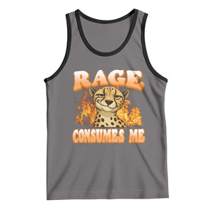 Cool Cheetah Tank Top Funny Range Consumes Me Sarcastic Wild Animal TS14 Deep Heather Black Print Your Wear