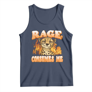 Cool Cheetah Tank Top Funny Range Consumes Me Sarcastic Wild Animal TS14 Navy Print Your Wear