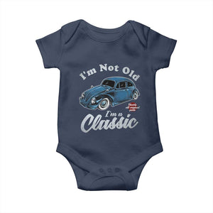 I'm Not Old I'm Classic Baby Onesie Vintage Distressed Classic Bug Travel TS14 Navy Print Your Wear