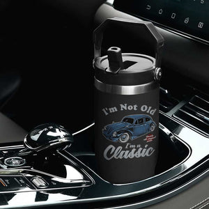 I'm Not Old I'm Classic Flip Straw Tumbler Vintage Distressed Classic Bug Travel TS14 Print Your Wear