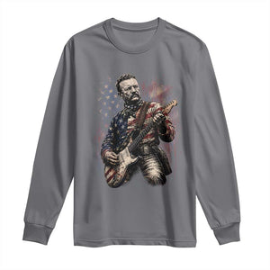 Teddy Roosevelt Playing Guitar 4th of July Long Sleeve Shirt