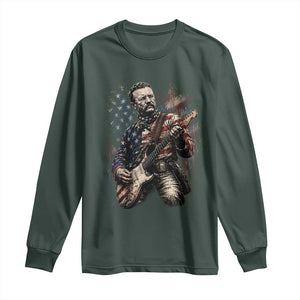 Teddy Roosevelt Playing Guitar 4th of July Long Sleeve Shirt