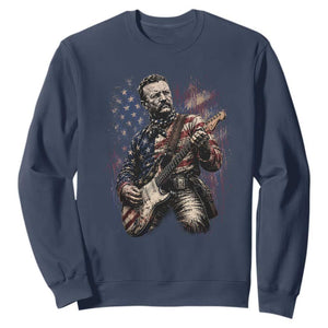 Teddy Roosevelt Playing Guitar 4th of July Sweatshirt