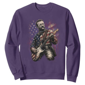 Teddy Roosevelt Playing Guitar 4th of July Sweatshirt