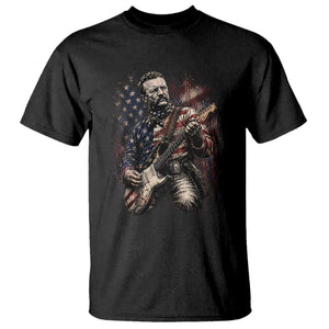 Teddy Roosevelt Playing Guitar 4th of July T Shirt
