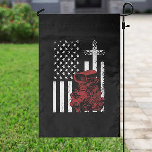 Classic Big Block Blower Garden Flag Patriotic Racing Engine American Flag Christian Cross TS14 Print Your Wear
