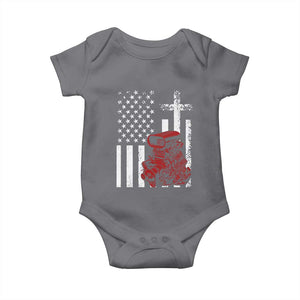 Classic Big Block Blower Baby Onesie Patriotic Racing Engine American Flag Christian Cross