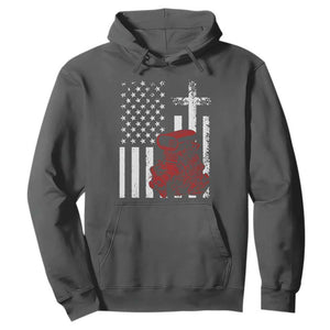 Classic Big Block Blower Hoodie Patriotic Racing Engine American Flag Christian Cross