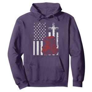 Classic Big Block Blower Hoodie Patriotic Racing Engine American Flag Christian Cross