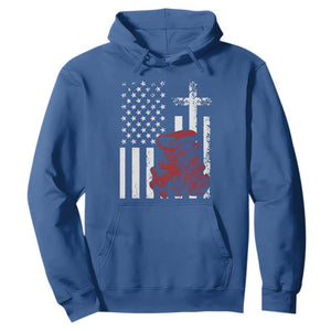 Classic Big Block Blower Hoodie Patriotic Racing Engine American Flag Christian Cross