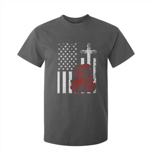 Classic Big Block Blower T Shirt For Kid Patriotic Racing Engine American Flag Christian Cross