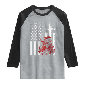 Classic Big Block Blower Raglan Shirt Patriotic Racing Engine American Flag Christian Cross