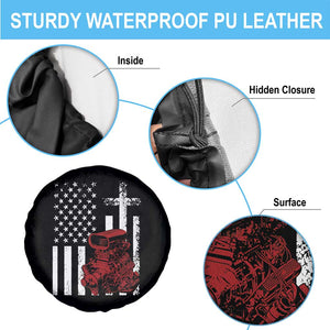 Classic Big Block Blower Spare Tire Cover Patriotic Racing Engine American Flag Christian Cross TS14 Print Your Wear