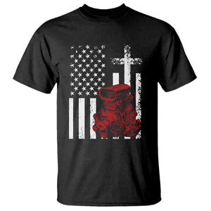 Classic Big Block Blower T Shirt Patriotic Racing Engine American Flag Christian Cross