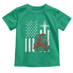 Classic Big Block Blower Toddler T Shirt Patriotic Racing Engine American Flag Christian Cross
