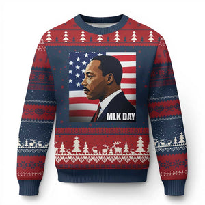 Martin Luther King Jr Ugly Christmas Sweater Human Rights TS14 Navy Red Print Your Wear