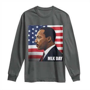 Martin Luther King Jr Long Sleeve Shirt Human Rights TS14 Dark Heather Print Your Wear