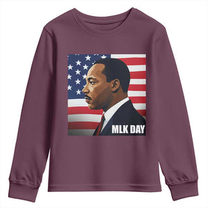 Martin Luther King Jr Youth Sweatshirt Human Rights TS14 Maroon Print Your Wear