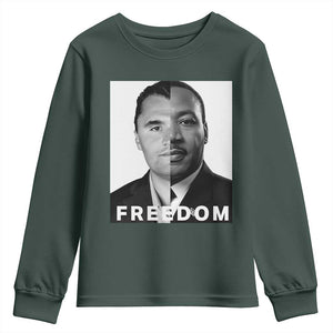 Freedom Charlie Kirk Youth Sweatshirt Martin Luther King Jr TS14 Dark Forest Green Print Your Wear