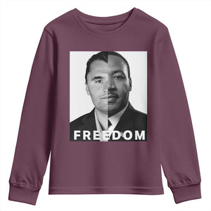 Freedom Charlie Kirk Youth Sweatshirt Martin Luther King Jr TS14 Maroon Print Your Wear