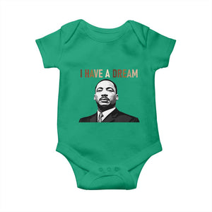 Martin Luther King Jr Baby Onesie I Have a Dream Cool Melanin Black History TS14 Irish Green Print Your Wear