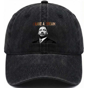 Martin Luther King Jr Washed Cotton Baseball Cap I Have a Dream Cool Melanin Black History TS14 Washed Cap Universal Fit Black Print Your Wear