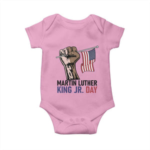 Martin Luther King Jr Baby Onesie Black History Month TS14 Light Pink Print Your Wear